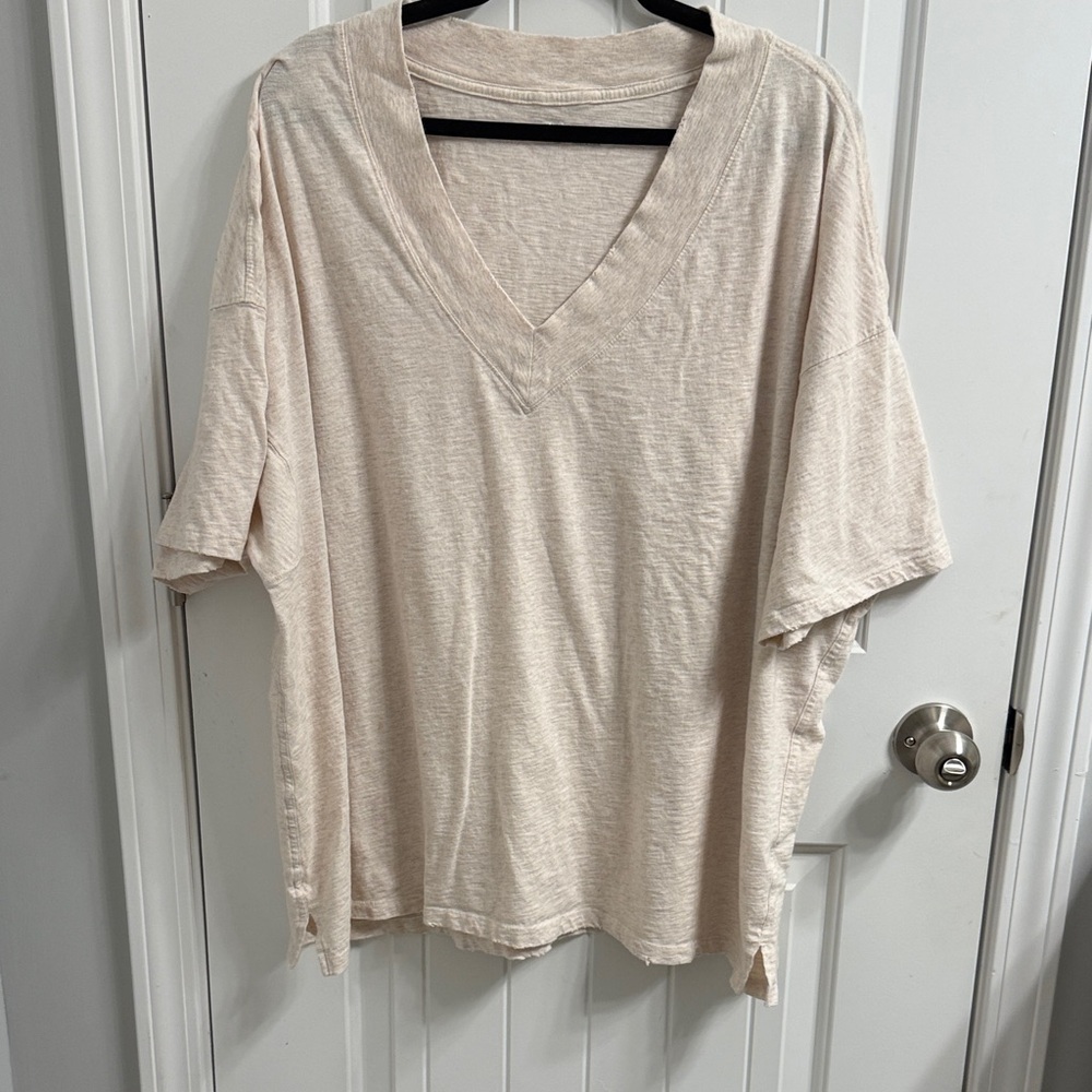 Women's Cream V-Neck Top